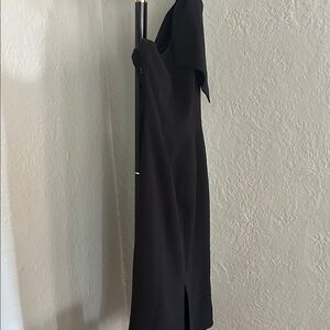 Dress the Population Black Midi Dress with Cap Sleeves